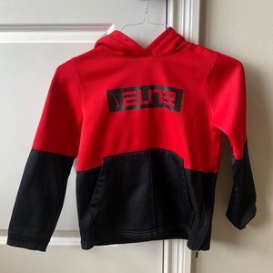 Nike Elite Boys red and black hooded sweatshirt size M